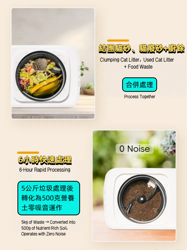 Smart Composter Value Bundle: FREE 8×5kg 100% Natural Attapulgite Mineral Litter + 1 Free Cat Scratching Mat