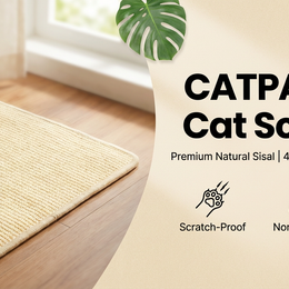 100% Premium Sisal Cat Scratching Mat Stops Furniture Damage!