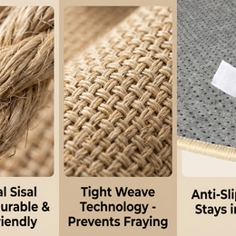 100% Premium Sisal Cat Scratching Mat Stops Furniture Damage!