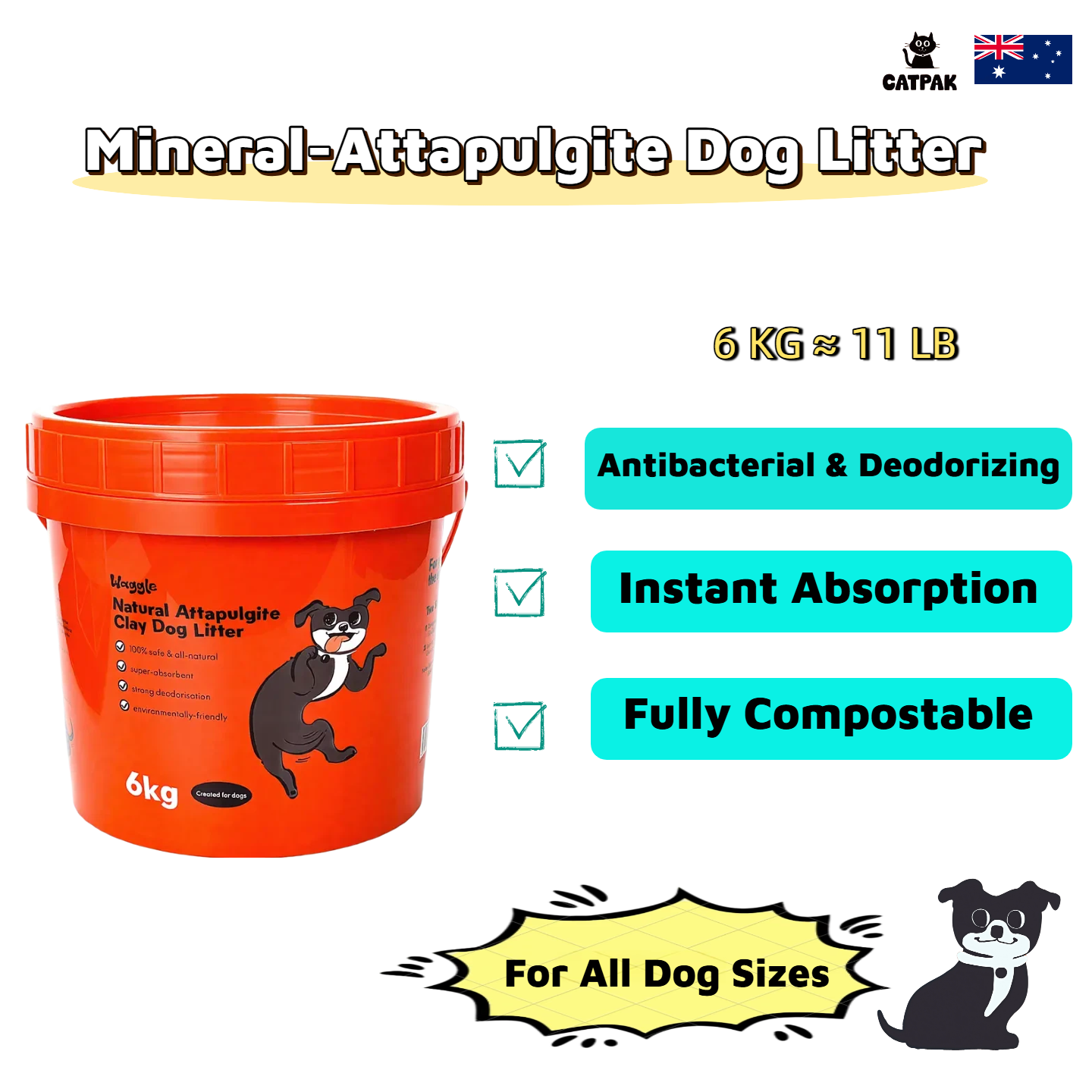 Waggle 100% Natural Mineral Attapulgite Dog Litter