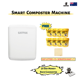 Smart Composter Value Bundle: FREE 8×5kg 100% Natural Attapulgite Mineral Litter + 1 Free Cat Scratching Mat