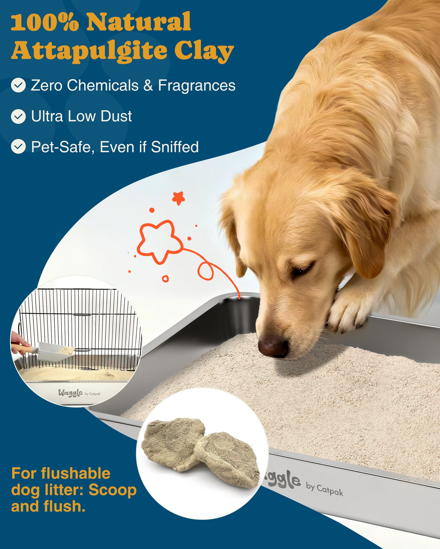 Waggle 100% Natural Mineral Attapulgite Dog Litter