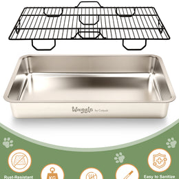 Waggle Steel Dog Toilet | Stainless steel base | Antibacterial and deodorizing