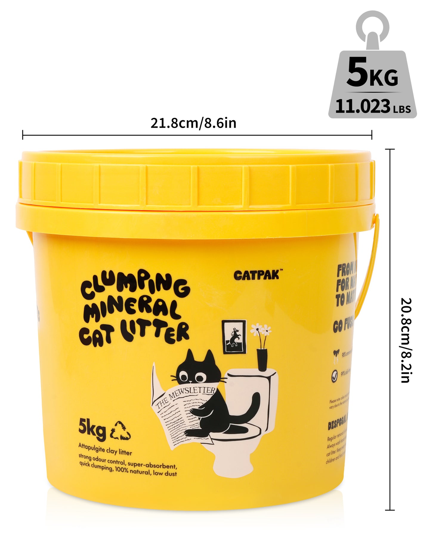 【2 Tubs Special】100%  Natural Mineral Attapulgite Cat Litter | 2nd Bucket at Half Price