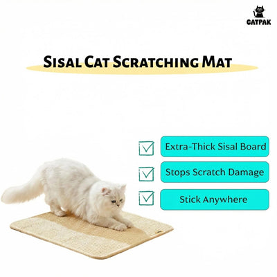 100% Premium Sisal Cat Scratching Mat Stops Furniture Damage!
